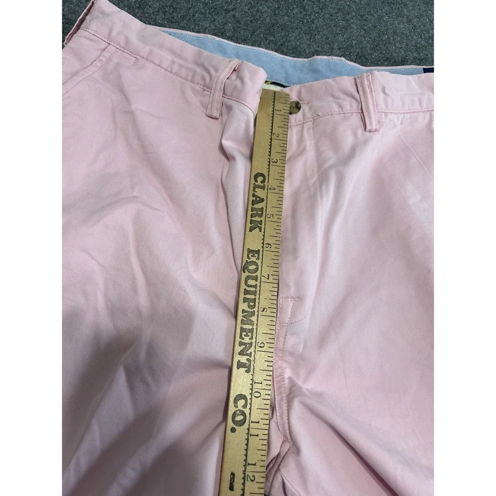 Polo Ralph Lauren Shorts Mens 36 Pink Stretch Chino Blue Pony Logo Preppy Pocket